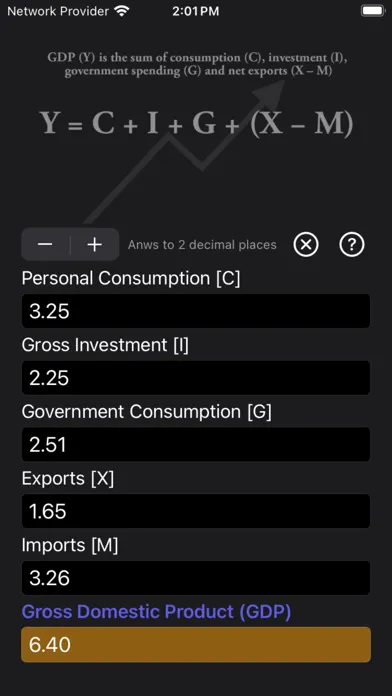ภาพหน้าจอของ GDP Calculator