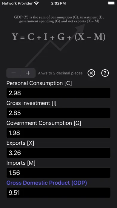 ภาพหน้าจอของ GDP Calculator
