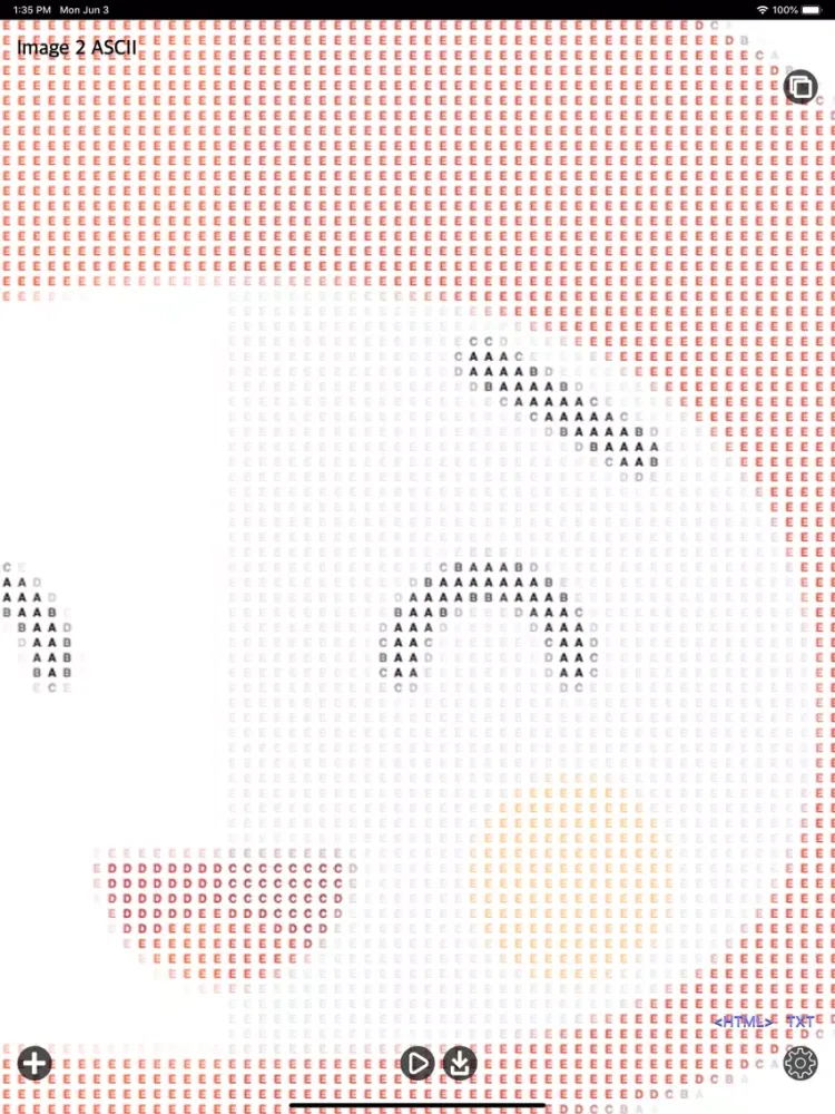 Tangkapan layar Image 2 ASCII Art iPad 