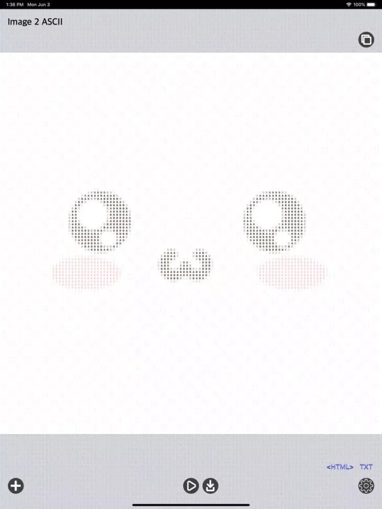 Tangkapan layar Image 2 ASCII Art iPad 