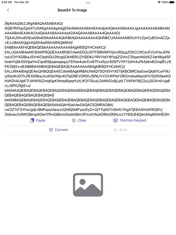Tangkapan skrin Image to Base64 Plus iPad