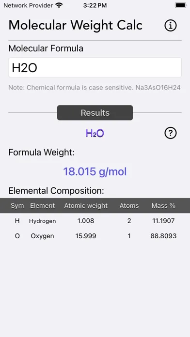 Capturas de pantalla de Molecular Weight Calculator