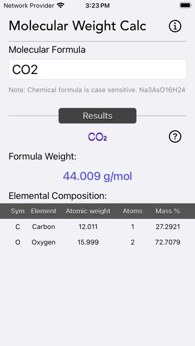 Capturas de pantalla de Molecular Weight Calculator