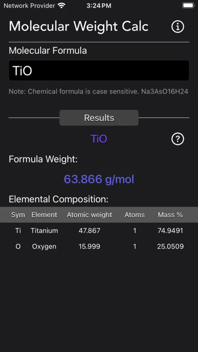 Capturas de pantalla de Molecular Weight Calculator