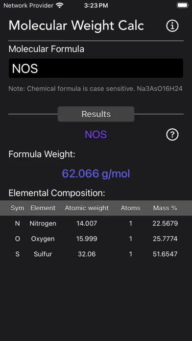 Capturas de pantalla de Molecular Weight Calculator