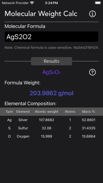 Capturas de pantalla de Molecular Weight Calculator