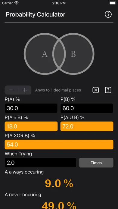 Tangkapan skrin Probability Calculator Plus