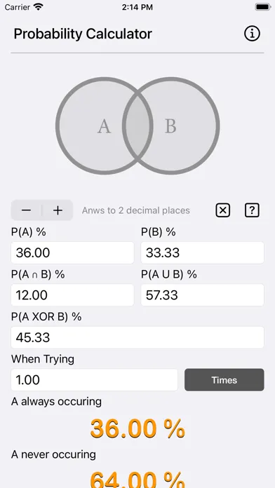 Tangkapan skrin Probability Calculator Plus