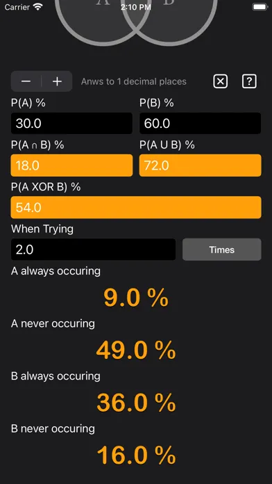 Tangkapan skrin Probability Calculator Plus