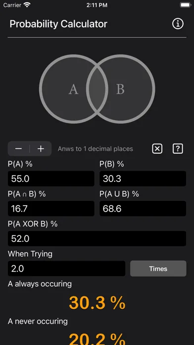 Tangkapan skrin Probability Calculator Plus