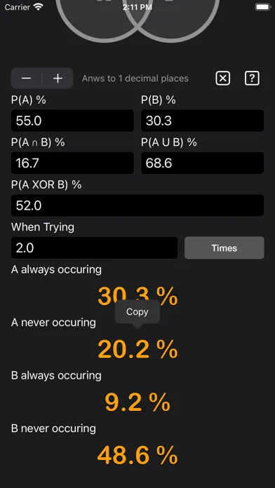 Tangkapan skrin Probability Calculator Plus
