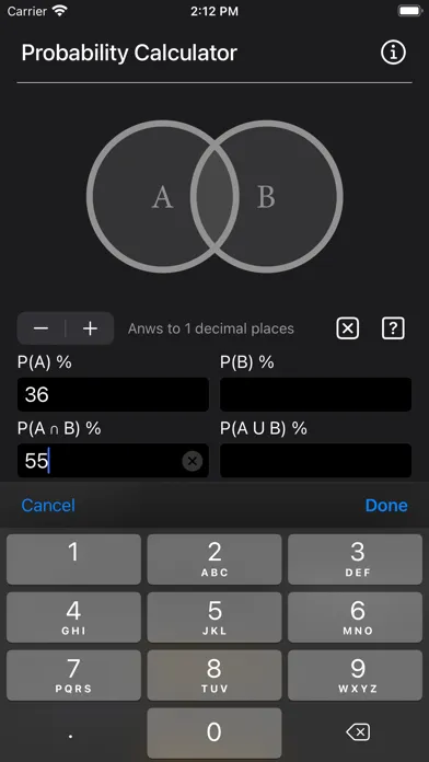 Tangkapan skrin Probability Calculator Plus