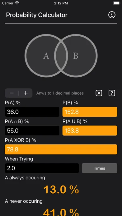 Tangkapan skrin Probability Calculator Plus