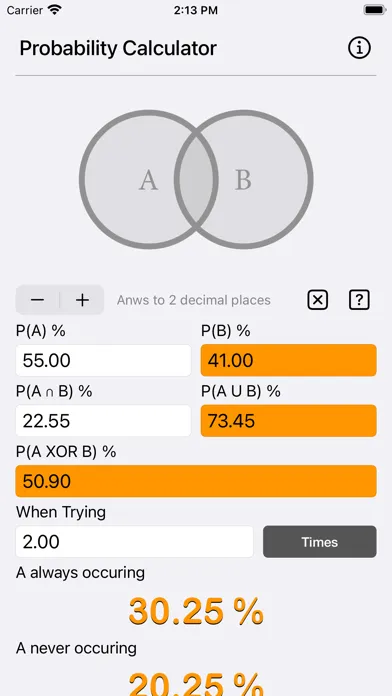 Tangkapan skrin Probability Calculator Plus