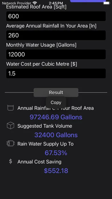 Rainfall Calculator 스크린샷