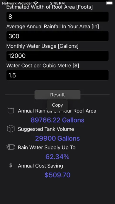 Rainfall Calculator 스크린샷