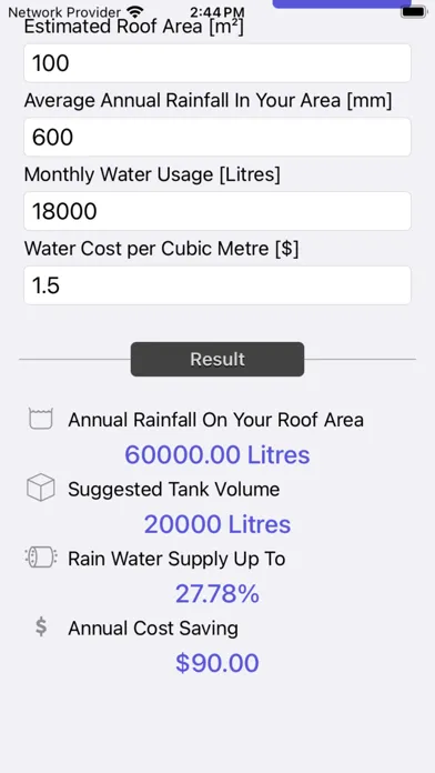 Rainfall Calculator 스크린샷