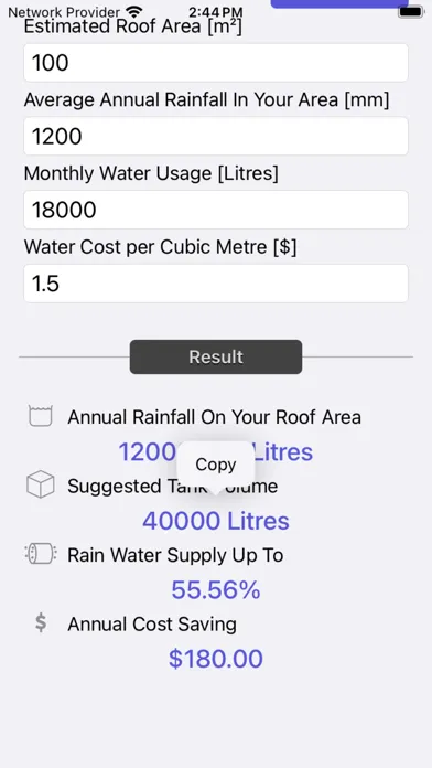 Rainfall Calculator 스크린샷