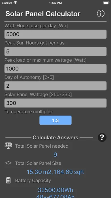 Solar Panel Calculator Plus Ekran Görüntüleri