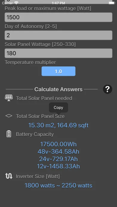 Solar Panel Calculator Plus Ekran Görüntüleri