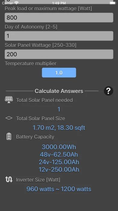 Solar Panel Calculator Plus Ekran Görüntüleri
