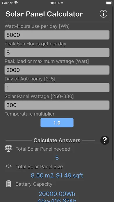 Solar Panel Calculator Plus Ekran Görüntüleri