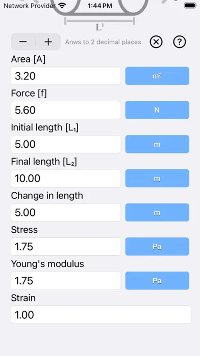 Capturas de tela do Stress Strain Calculator
