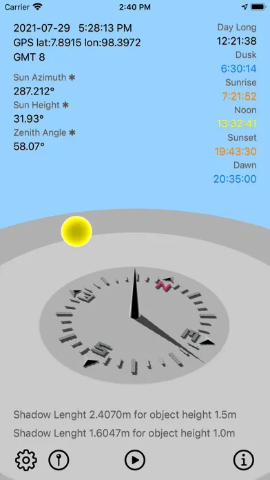 Sun Calculator سکرین شاٹس
