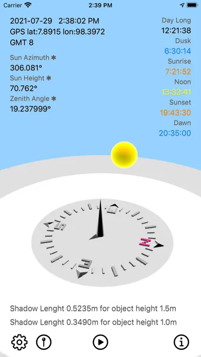 Sun Calculator سکرین شاٹس