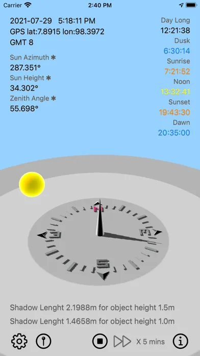 Sun Calculator سکرین شاٹس