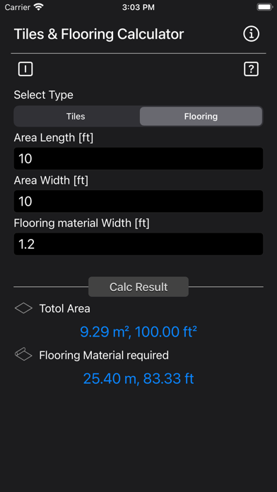 Tangkapan skrin Tiles and Flooring Calculator