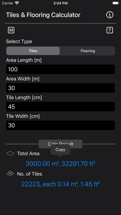 Tangkapan skrin Tiles and Flooring Calculator