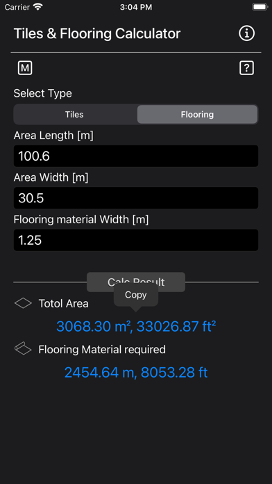 Tangkapan skrin Tiles and Flooring Calculator