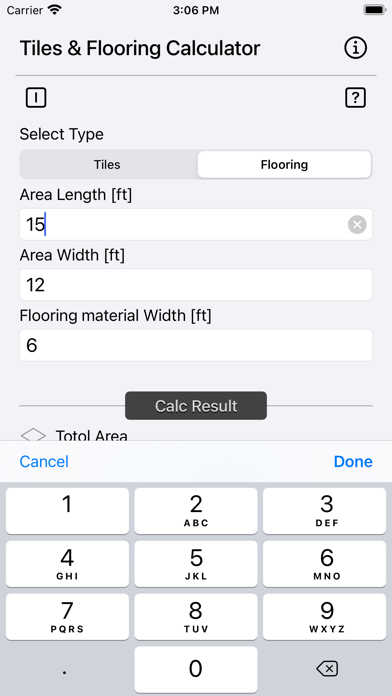 Tangkapan skrin Tiles and Flooring Calculator
