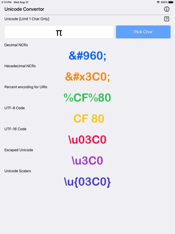 تصاویر Unicode Converter Plus iPad 