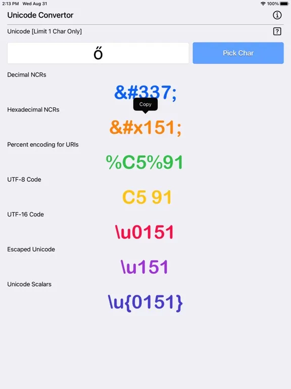 تصاویر Unicode Converter Plus iPad 