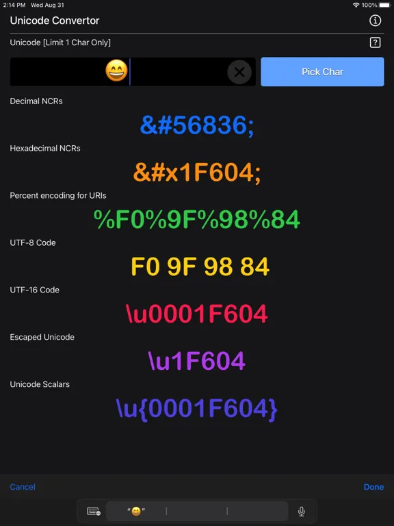 تصاویر Unicode Converter Plus iPad 