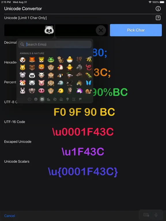 تصاویر Unicode Converter Plus iPad 