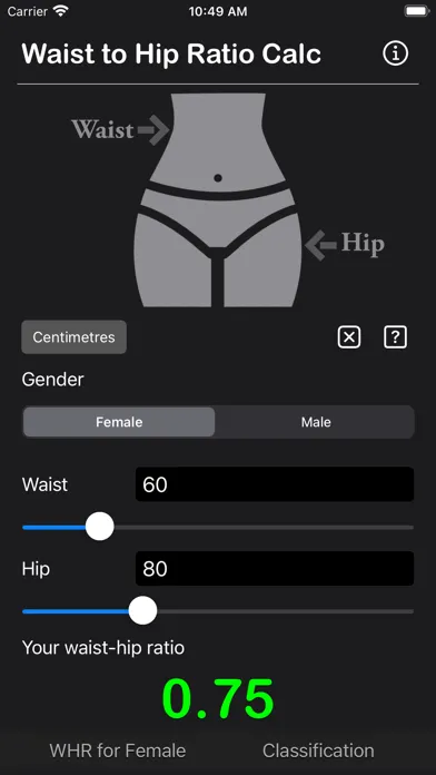 Capturas de pantalla de Waist to Hip Ratio Calc