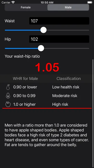 Capturas de pantalla de Waist to Hip Ratio Calc