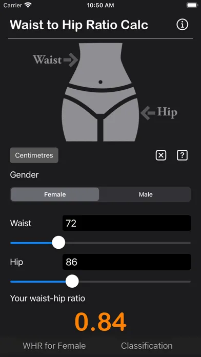 Capturas de pantalla de Waist to Hip Ratio Calc