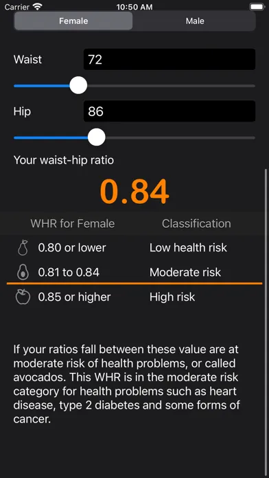 Capturas de pantalla de Waist to Hip Ratio Calc