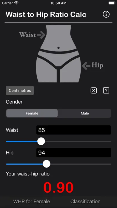 Capturas de pantalla de Waist to Hip Ratio Calc