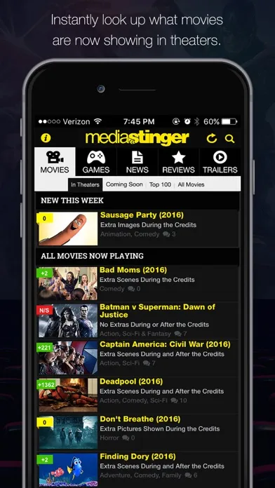 MediaStinger - Movie and Video Game After Credits应用截图