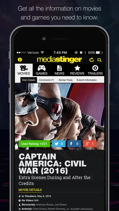MediaStinger - Movie and Video Game After Credits应用截图