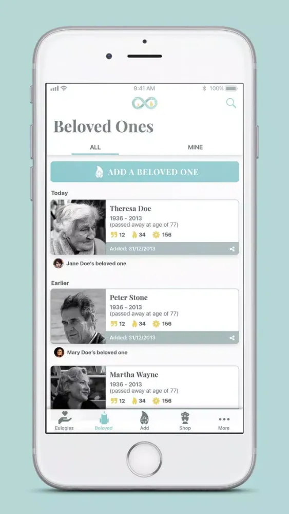 Captures d'écran de Nity - Online Memorial App