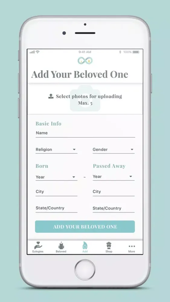 Captures d'écran de Nity - Online Memorial App