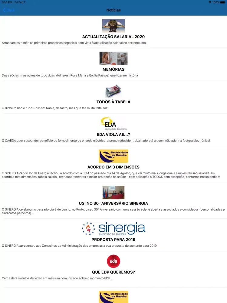 Captures d'écran de Sinergia Mobile iPad 