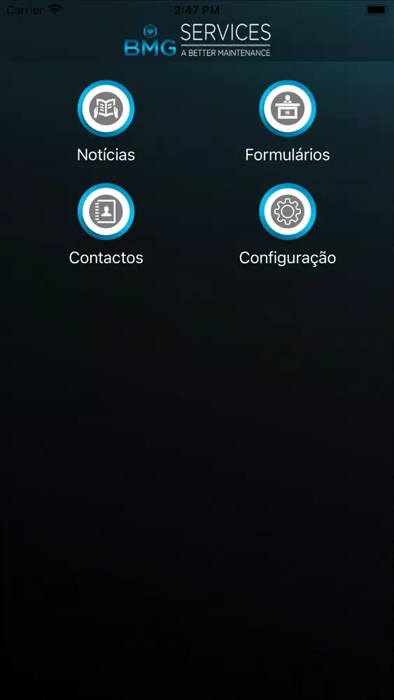 Capturas de tela do BMG Services Mobile