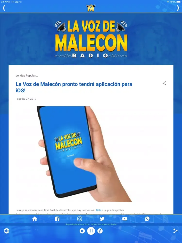 La Voz de Malecón Radio iPad  স্ক্রিনশট
